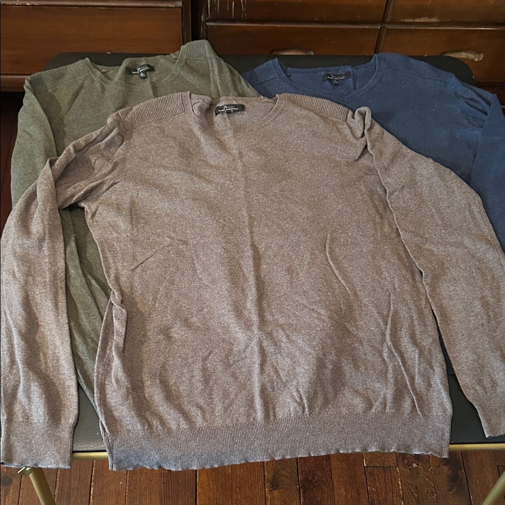 Marc Anthony Men's Crewneck Sweater Trio - Blue, Gray, Brown